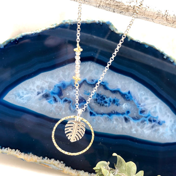 Monstera Leaf Silhouette Necklace