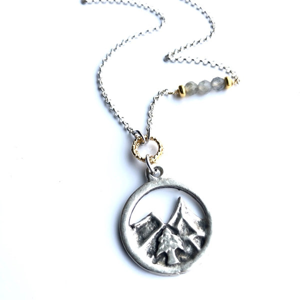 Pewter Mountain Necklace