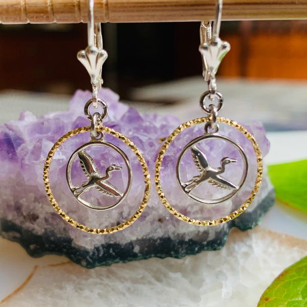 Heron Medallion Earrings