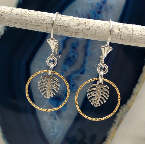 Monstera Leaf Silhouette Earrings