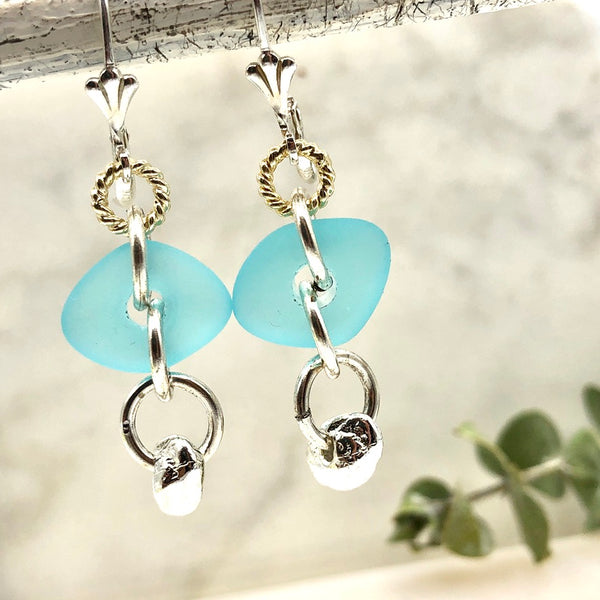 Seaglass Pebble Earrings