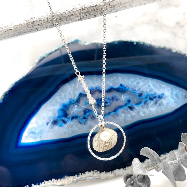 Silver Seashell Silhouette Necklace