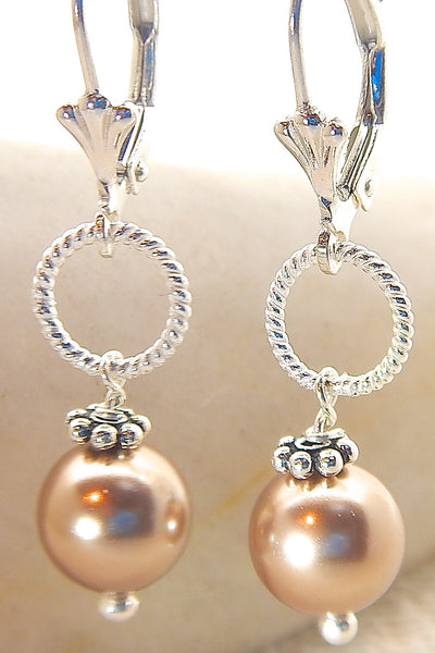 Rose Earrings - Classic Pearls