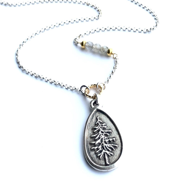 Pewter Pinetree Necklace