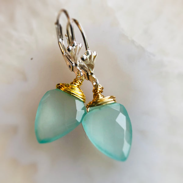 Alexa Gemstone Earrings Chalcedony