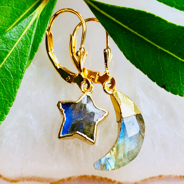 Star Luna Gemstone Pendant Necklace