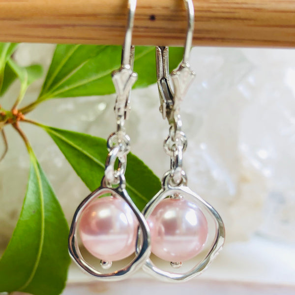 Lydia Earrings - Caged Pearls